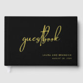 Einfache moderne Minimalistische Script-Hochzeit Gästebuch (Vorderseite)