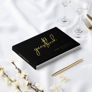 Einfache moderne Minimalistische Script-Hochzeit Gästebuch