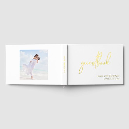 Einfache moderne Minimalistische Script-Hochzeit m Gästebuch (Voll)