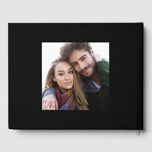 Einfache moderne Minimalistische Script-Hochzeit m Gästebuch (Rückseite)