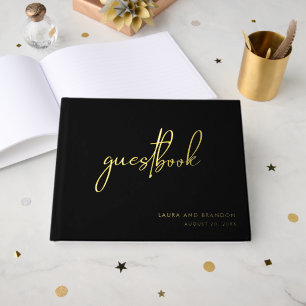 Einfache moderne Minimalistische Script-Hochzeit m Gästebuch