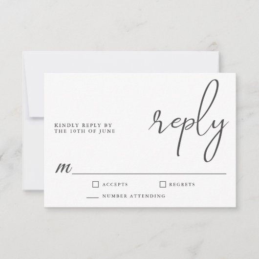 Einfache, moderne, Minimalistische Script-UAWG RSVP Karte (Vorderseite)
