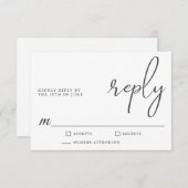 Einfache, moderne, Minimalistische Script-UAWG RSVP Karte (Vorne/Hinten)