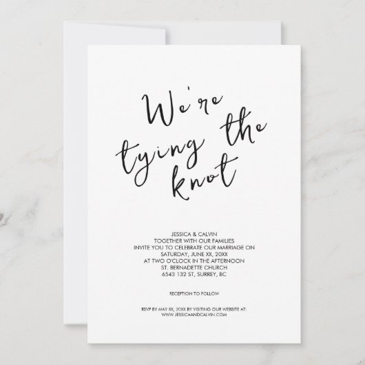 Einfache, moderne Minimalistische Skripteinladung Einladung (Vorderseite)