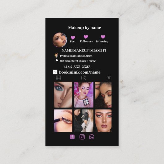 Einfache moderne Minimalistische Social Media Visitenkarte (Rückseite)