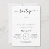 Einfache moderne Minimalistische Taufe | Spanisch Einladung (Vorderseite)