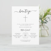 Einfache moderne Minimalistische Taufe | Spanisch  Einladung (Stehend Vorderseite)