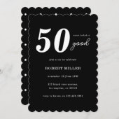 Einfache moderne Minimalistische Typografie 50. Ge Einladung (Vorne/Hinten)