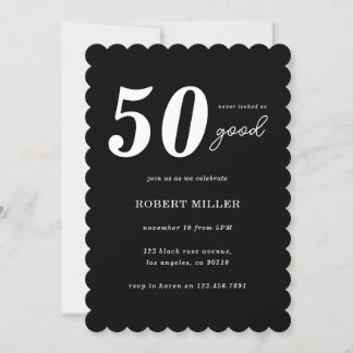 Einfache moderne Minimalistische Typografie 50. Ge Einladung