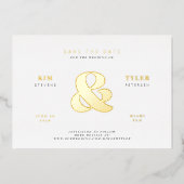 Einfache moderne, minimalistische Typografie-Hochz Folieneinladung (Vorderseite)