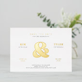 Einfache moderne, minimalistische Typografie-Hochz Folieneinladung (Stehend vorne)