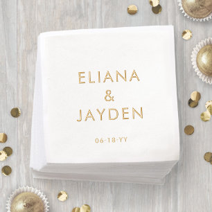 Einfache moderne Minimalistische Typografie-Namen  Servietten Mit Folie