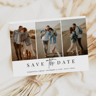Einfache moderne Minimalistische vier Foto Save The Date