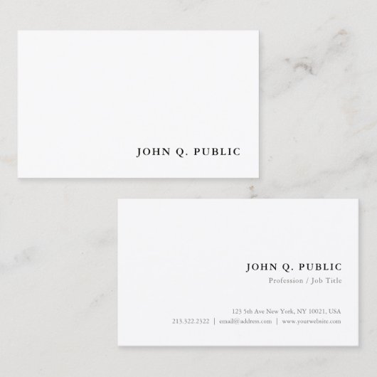 Einfache moderne Minimalistische Vorlage Beruflich Visitenkarte (Vorne/Hinten)