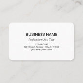 Einfache moderne minimalistische Vorlage | SCHWARZ Visitenkarte (Rückseite)