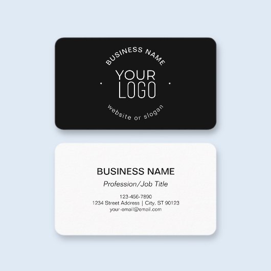 Einfache moderne minimalistische Vorlage | SCHWARZ Visitenkarte