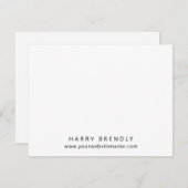 Einfache, moderne Minimalistische weiße Flachbilds Mitteilungskarte (Vorne/Hinten)