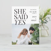 Einfache, moderne Minimalserie sagte sie ja Foto (Stehend Vorderseite)