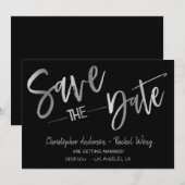 Einfache moderne Minimalsilber Save the Date Einladung (Vorne/Hinten)