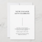 Einfache moderne Minimaltypografie Schwarze Verlob Einladung (Vorderseite)