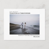 Einfache moderne MinimalWedding rettet das Date-Fo Ankündigungspostkarte (Vorderseite)