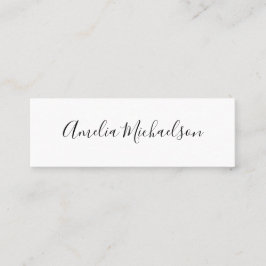 Einfache moderne MiniSchwarzweiss-Visitenkarte Mini Visitenkarte