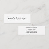 Einfache moderne MiniSchwarzweiss-Visitenkarte Mini Visitenkarte (Vorne/Hinten)