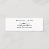 Einfache moderne MiniSchwarzweiss-Visitenkarte Mini Visitenkarte (Rückseite)