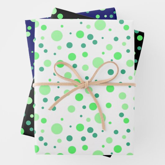 Einfache moderne Mint & Jade Green Polka Dots Geschenkpapier Set (Beispiel)