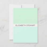 Einfache moderne Minze Grün und Aqua Beruflich