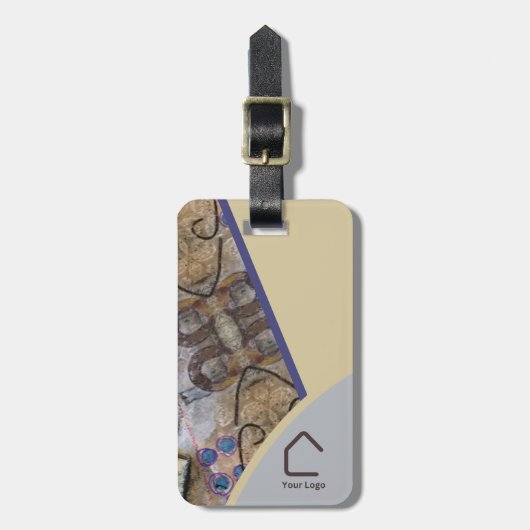 Einfache Moderne mit Abstrakt Akzenten Logo QR Cod Gepäckanhänger (Vorderseite vertikal)