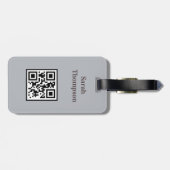 Einfache Moderne mit Abstrakt Akzenten Logo QR Cod Gepäckanhänger (Rückseite horizontal)