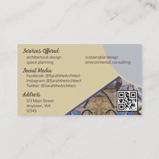 Einfache Moderne mit Abstraktem QR-Code Visitenkarte (Rückseite)