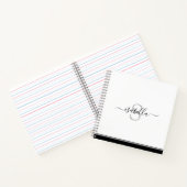 Einfache moderne Mit Monogramm Elegant Notizblock (Innenseite)