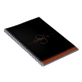 Einfache moderne, Mit Monogramm Elegant Rost nicht Notizblock (Rechte Seite)