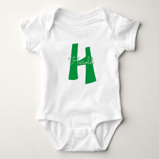 Einfache moderne Mit Monogramm Junge Baby Strampler (Vorderseite)