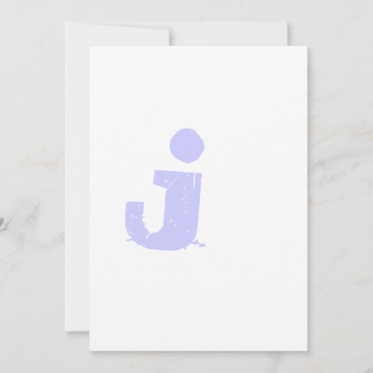 Einfache moderne Mongram Periwinkle Wedding Einladung (Rückseite)