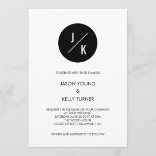 Einfache, moderne monochrome Einladung