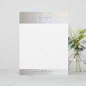Einfache moderne Monogram Beruflich Grau Silver Briefbogen (Stehend Vorderseite)