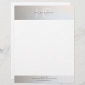 Einfache moderne Monogram Beruflich Grau Silver Briefbogen (Vorne/Hinten)