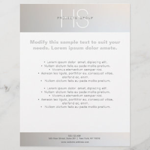 Einfache moderne Monogram Beruflich Grau Silver Flyer