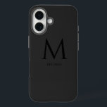 Einfache moderne Monogram Case-Mate iPhone Case<br><div class="desc">Dieses iPhone 16 Gehäuse verbindet Einfachheit und moderne Ästhetik für einen eleganten, raffinierten Look. Das Design wurde für jene konzipiert, die die schlichte Eleganz schätzen, und zeichnet sich durch ein minimalistisches Monogramm in einem puristischen, zeitgenössischen Schriftart aus, wobei der Vorname ordentlich unterhalb des Monogramms angezeigt wird. Das Layout sorgt für...</div>