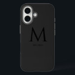 Einfache moderne Monogram Case-Mate iPhone Case<br><div class="desc">Dieses iPhone 16 Gehäuse verbindet Einfachheit und moderne Ästhetik für einen eleganten, raffinierten Look. Das Design wurde für jene konzipiert, die die schlichte Eleganz schätzen, und zeichnet sich durch ein minimalistisches Monogramm in einem puristischen, zeitgenössischen Schriftart aus, wobei der Vorname ordentlich unterhalb des Monogramms angezeigt wird. Das Layout sorgt für...</div>