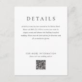 Einfache moderne Monogram-Elegante Hochzeit Begleitkarte (Vorderseite)