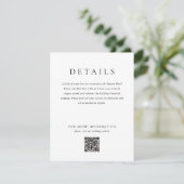 Einfache moderne Monogram-Elegante Hochzeit Begleitkarte (Stehend Vorderseite)