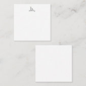 Einfache moderne Monogram-Elegante Skripte Mitteilungskarte (Vorne/Hinten)