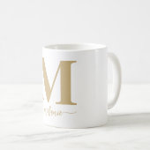 Einfache moderne Monogram Gold White Tasse (VorderseiteRechts)