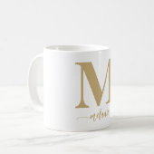 Einfache moderne Monogram Gold White Tasse (Vorderseite Links)