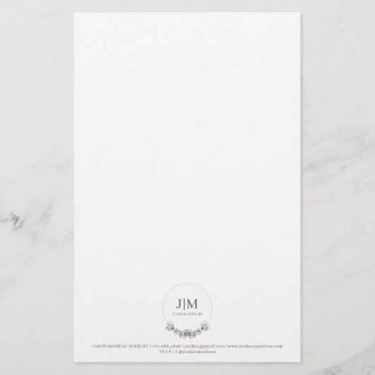 Einfache moderne Monogram Jeweler Square Business  Briefpapier (Vorderseite)