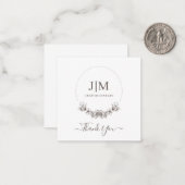 Einfache moderne Monogram-Juweliermarke Mitteilungskarte (Vorderseite/Rückseite Beispiel)